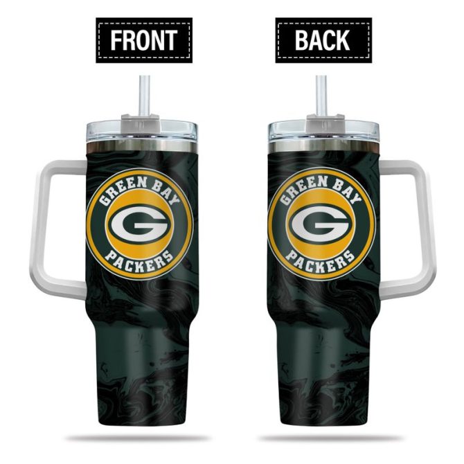 Green Bay Packers Nfl Custom Stanley Quencher 40Oz Stainless Steel Tumbler With Handle