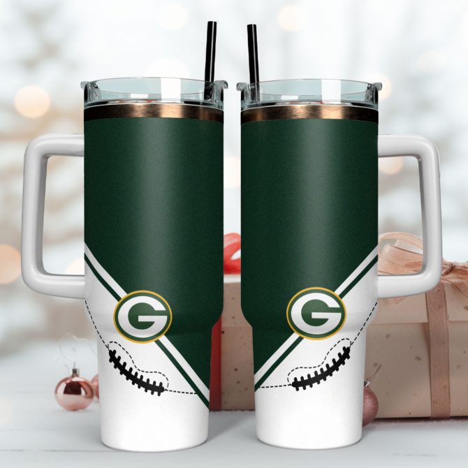 Green Bay Packers Nfl Custom Stanley Quencher 40Oz Stainless Steel Tumbler With Handle - Image 4