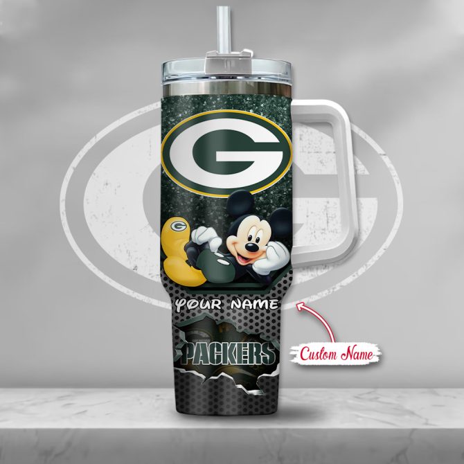 Green Bay Packers Nfl Custom Stanley Quencher 40Oz Stainless Steel Tumbler With Handle - Image 2