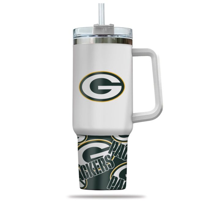 Green Bay Packers Nfl Custom Stanley Quencher 40Oz Stainless Steel Tumbler With Handle - Image 2