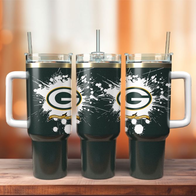 Green Bay Packers Nfl Custom Stanley Quencher 40Oz Stainless Steel Tumbler With Handle