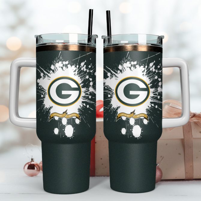 Green Bay Packers Nfl Custom Stanley Quencher 40Oz Stainless Steel Tumbler With Handle - Image 4