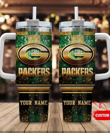 Green Bay Packers Nfl Custom Stanley Quencher 40Oz Stainless Steel Tumbler With Handle