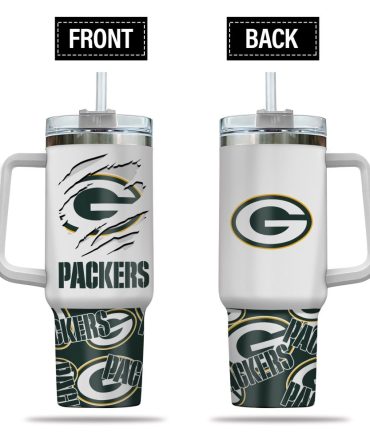 Green Bay Packers Nfl Custom Stanley Quencher 40Oz Stainless Steel Tumbler With Handle