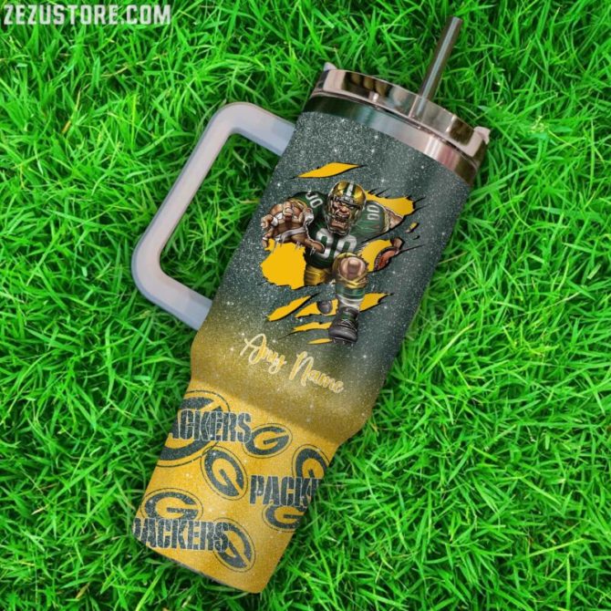 Green Bay Packers Nfl Custom Stanley Quencher 40Oz Stainless Steel Tumbler With Handle - Image 3