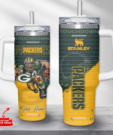 Green Bay Packers Nfl Custom Stanley Quencher 40Oz Stainless Steel Tumbler With Handle