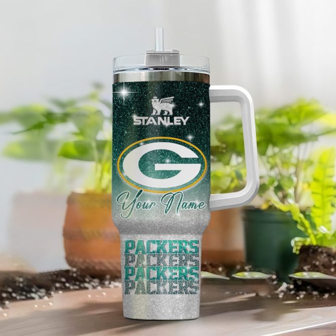 Green Bay Packers Nfl Custom Stanley Quencher 40Oz Stainless Steel Tumbler With Handle - Image 2