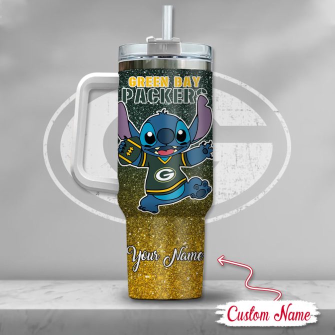 Green Bay Packers Nfl Custom Stanley Quencher 40Oz Stainless Steel Tumbler With Handle - Image 3