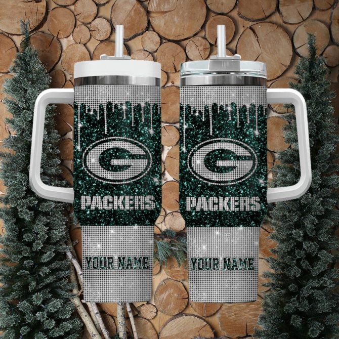 Green Bay Packers Nfl Custom Stanley Quencher 40Oz Stainless Steel Tumbler With Handle - Image 2