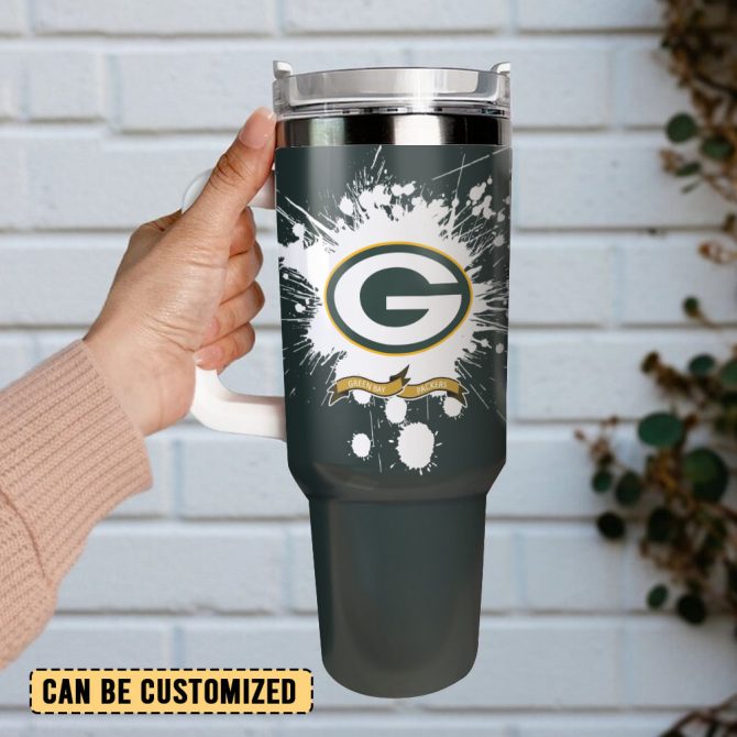 Green Bay Packers Nfl Custom Stanley Quencher 40Oz Stainless Steel Tumbler With Handle - Image 3