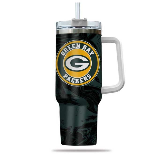 Green Bay Packers Nfl Custom Stanley Quencher 40Oz Stainless Steel Tumbler With Handle - Image 2