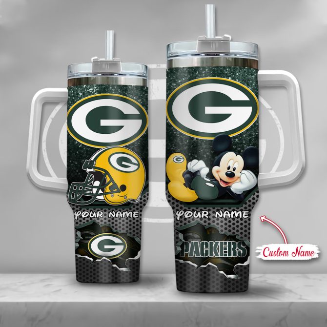 Green Bay Packers Nfl Custom Stanley Quencher 40Oz Stainless Steel Tumbler With Handle