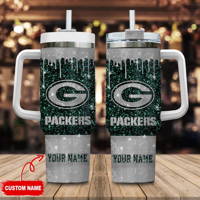 Green Bay Packers Nfl Custom Stanley Quencher 40Oz Stainless Steel Tumbler With Handle