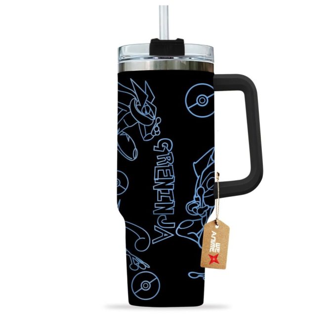 Greninja Pokemon Anime Custom Stanley Quencher 40Oz Stainless Steel Tumbler - Image 3