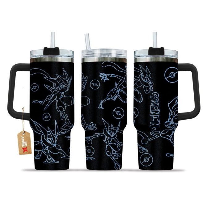 Greninja Pokemon Anime Custom Stanley Quencher 40Oz Stainless Steel Tumbler