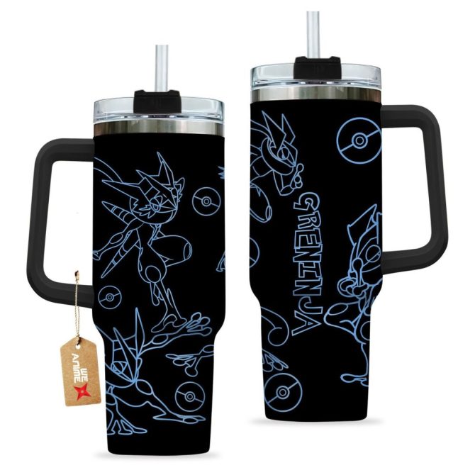 Greninja Pokemon Anime Custom Stanley Quencher 40Oz Stainless Steel Tumbler - Image 2