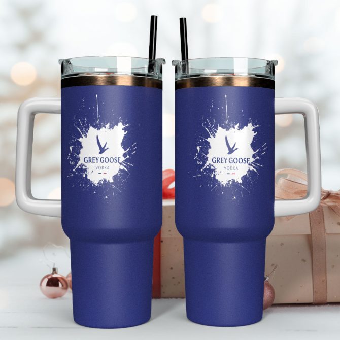 Grey Goose Vodka Drinks Custom Stanley Quencher 40Oz Stainless Steel Tumbler With Handle - Image 4