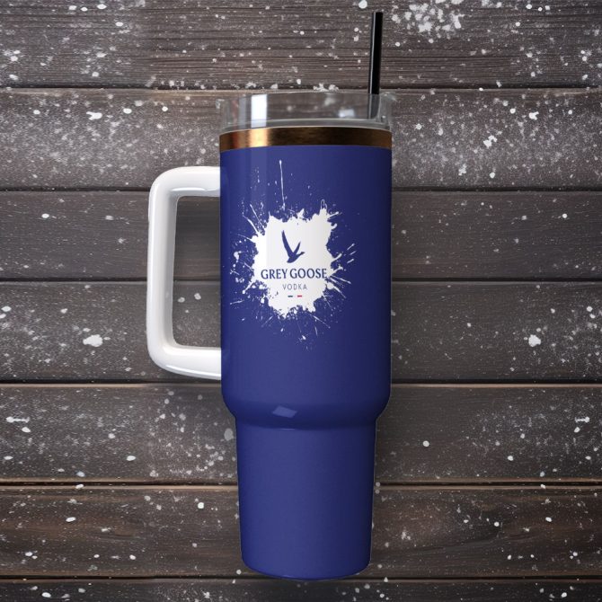 Grey Goose Vodka Drinks Custom Stanley Quencher 40Oz Stainless Steel Tumbler With Handle - Image 2