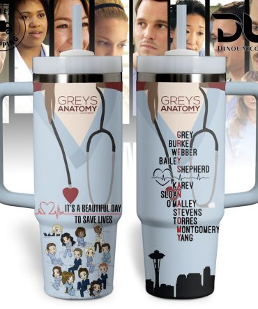 Grey #8217;S Anatomy Cartoon Custom Stanley Quencher 40Oz Stainless Steel Tumbler With Handle