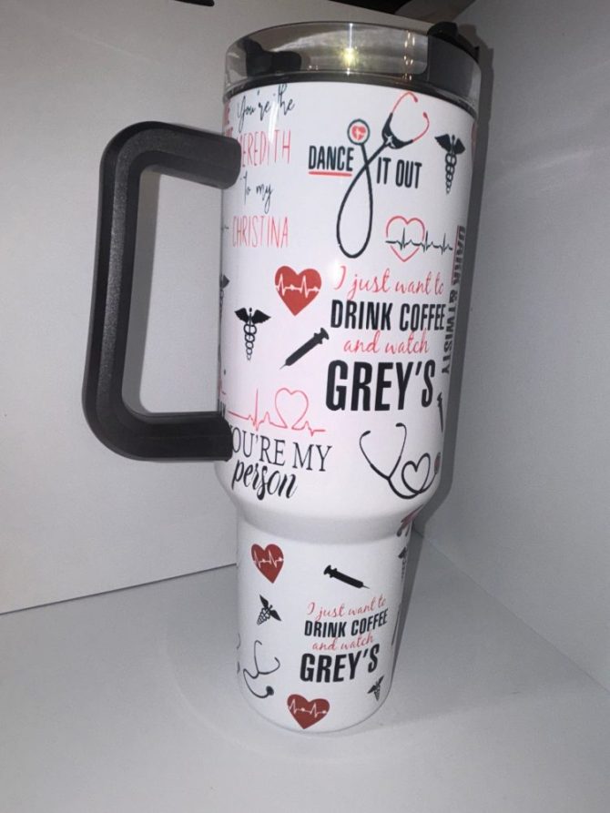 Grey #8217;S Anatomy  Tv Series Custom Stanley Quencher 40Oz Stainless Steel Tumbler With Handle - Image 4