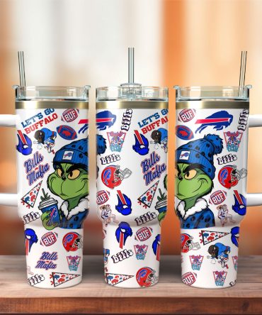 Grinch Buffalo Bills Nfl Sports Custom Stanley Quencher 40Oz Stainless Steel Tumbler With Handle