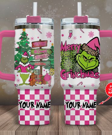 Grinch Movie Cartoon Custom Stanley Quencher 40Oz Stainless Steel Tumbler With Handle
