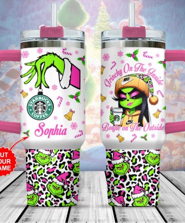 Grinch Movie Cartoon Custom Stanley Quencher 40Oz Stainless Steel Tumbler With Handle