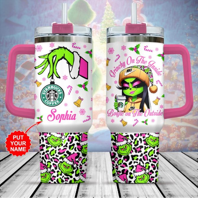 Grinch Movie Cartoon Custom Stanley Quencher 40Oz Stainless Steel Tumbler With Handle