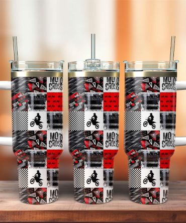 Grunge Motocross Custom Stanley Quencher 40Oz Stainless Steel Tumbler With Handle