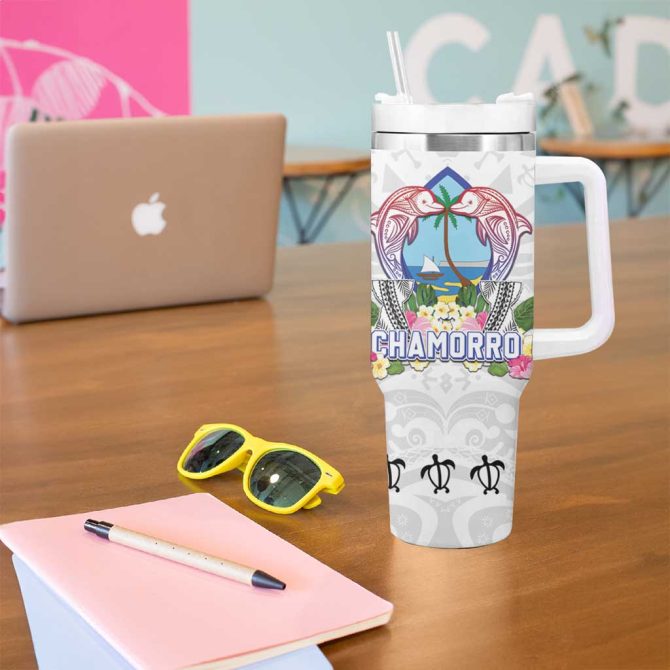 Guam Chamorro Liberation Day 80Th Anniversary Custom Stanley Quencher 40Oz Stainless Steel Tumbler With Handle - Image 5