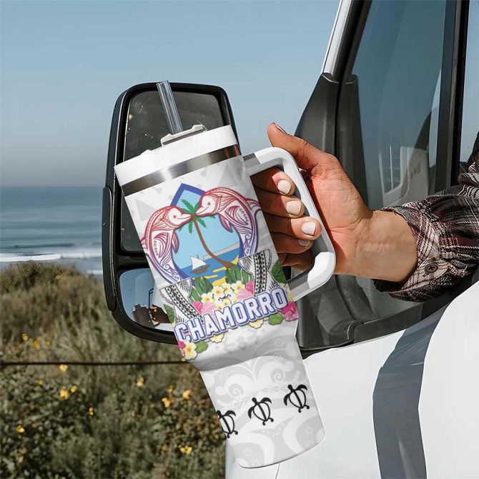Guam Chamorro Liberation Day 80Th Anniversary Custom Stanley Quencher 40Oz Stainless Steel Tumbler With Handle - Image 7