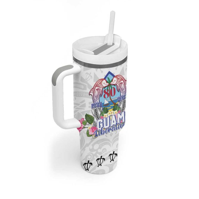 Guam Chamorro Liberation Day 80Th Anniversary Custom Stanley Quencher 40Oz Stainless Steel Tumbler With Handle - Image 2
