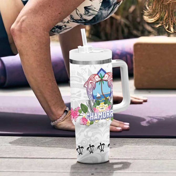 Guam Chamorro Liberation Day 80Th Anniversary Custom Stanley Quencher 40Oz Stainless Steel Tumbler With Handle - Image 6