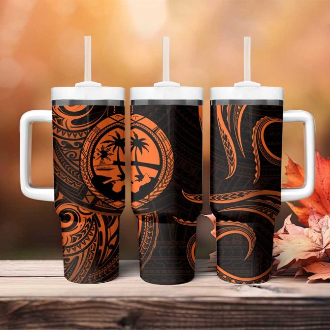 Guam Coat Of Arms Custom Stanley Quencher 40Oz Stainless Steel Tumbler - Image 4