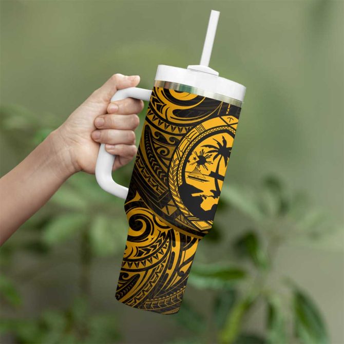 Guam Coat Of Arms Custom Stanley Quencher 40Oz Stainless Steel Tumbler - Image 3