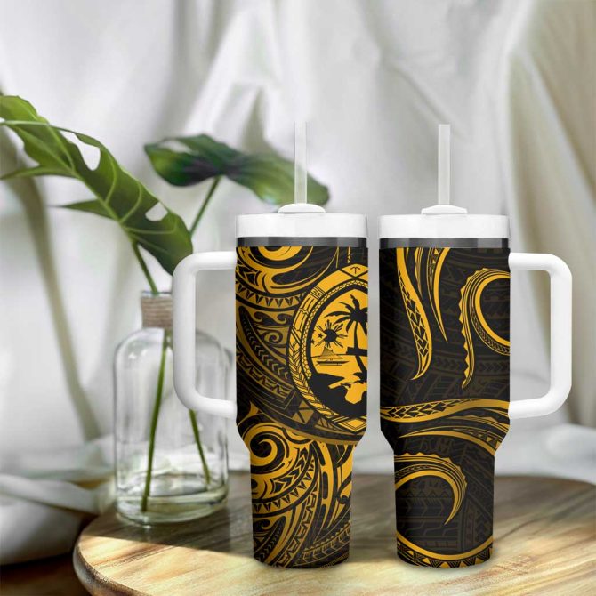 Guam Coat Of Arms Custom Stanley Quencher 40Oz Stainless Steel Tumbler - Image 9