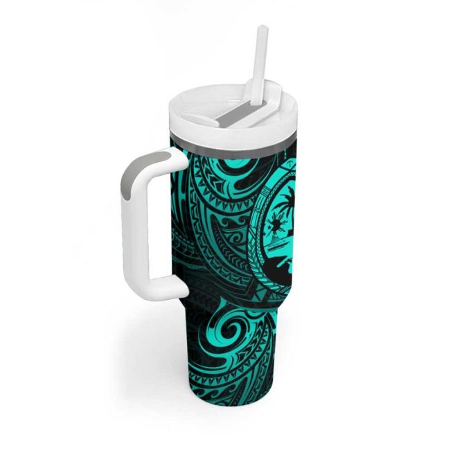 Guam Coat Of Arms Custom Stanley Quencher 40Oz Stainless Steel Tumbler - Image 2