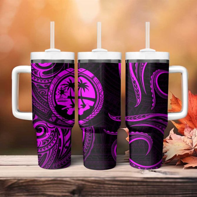 Guam Coat Of Arms Custom Stanley Quencher 40Oz Stainless Steel Tumbler - Image 4