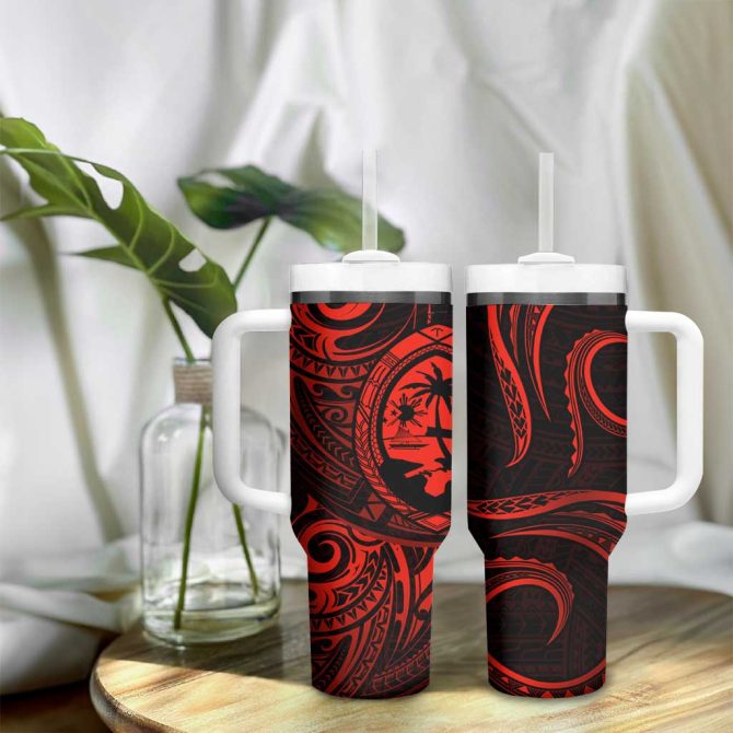 Guam Coat Of Arms Custom Stanley Quencher 40Oz Stainless Steel Tumbler - Image 9