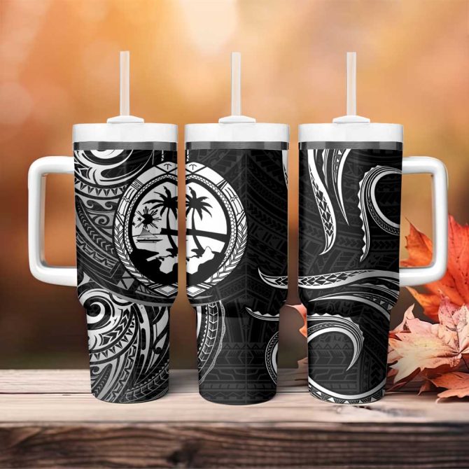 Guam Coat Of Arms Custom Stanley Quencher 40Oz Stainless Steel Tumbler - Image 4