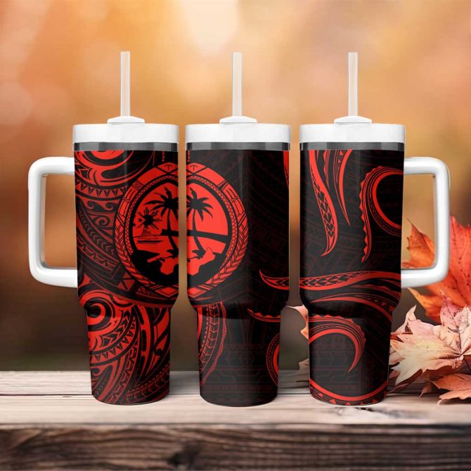 Guam Coat Of Arms Custom Stanley Quencher 40Oz Stainless Steel Tumbler - Image 4