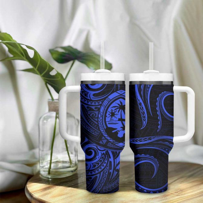 Guam Coat Of Arms Custom Stanley Quencher 40Oz Stainless Steel Tumbler - Image 9