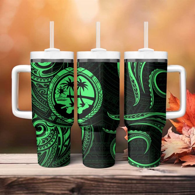 Guam Coat Of Arms Custom Stanley Quencher 40Oz Stainless Steel Tumbler - Image 4
