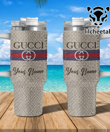Gucci Brand Custom Stanley Quencher 40Oz Stainless Steel Tumbler With Handle