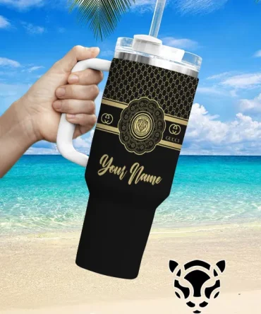 Gucci Brand Custom Stanley Quencher 40Oz Stainless Steel Tumbler With Handle