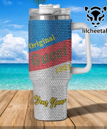 Gucci Brand Custom Stanley Quencher 40Oz Stainless Steel Tumbler With Handle