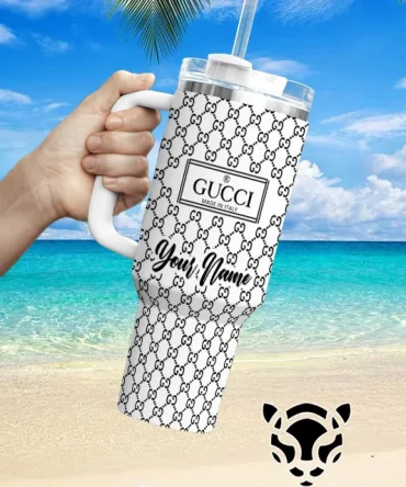 Gucci Brand Custom Stanley Quencher 40Oz Stainless Steel Tumbler With Handle