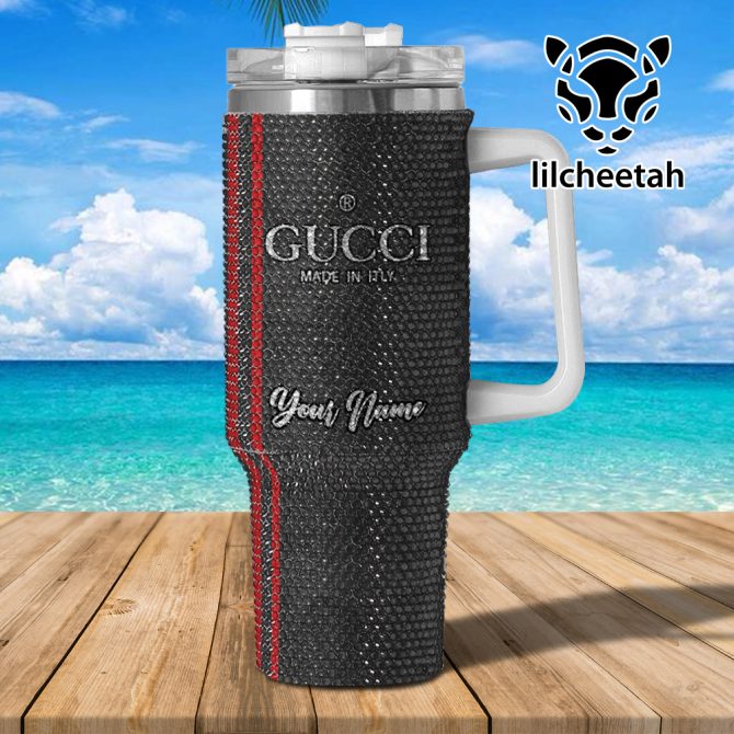 Gucci Brand Custom Stanley Quencher 40Oz Stainless Steel Tumbler With Handle