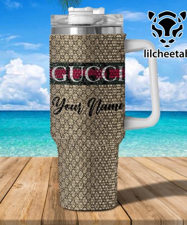 Gucci Brand Custom Stanley Quencher 40Oz Stainless Steel Tumbler With Handle