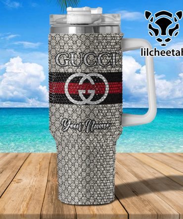 Gucci Brand Custom Stanley Quencher 40Oz Stainless Steel Tumbler With Handle
